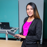 student with a tablet