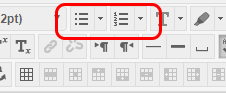 Blackboard editor list tools
