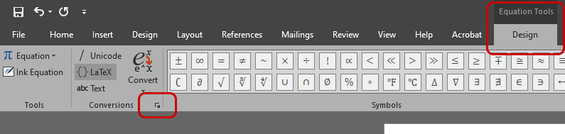 open Equation Options