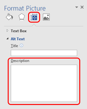 word alt text panel