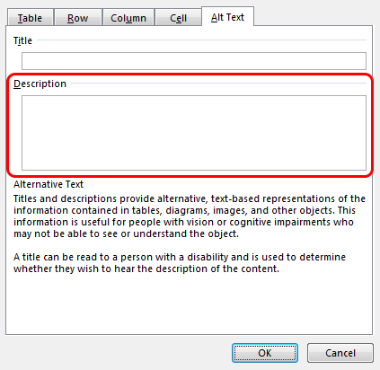 add alt text for table description