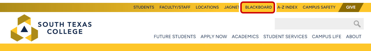 Blackboard link on homepage