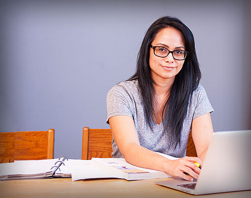 Student with laptop